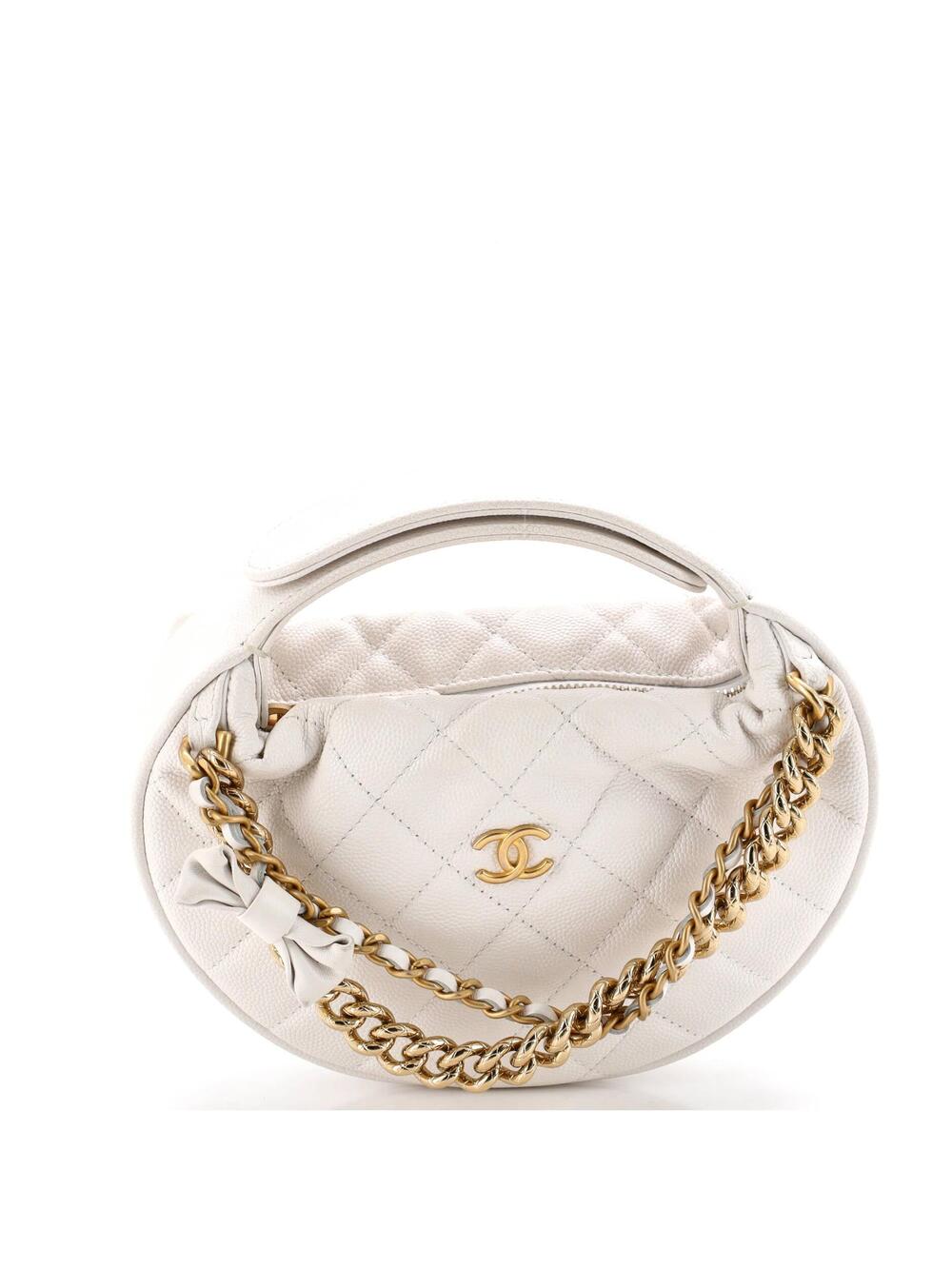 Chanel Double Chain Bow Hobo Pouch #231115C47B